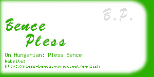 bence pless business card